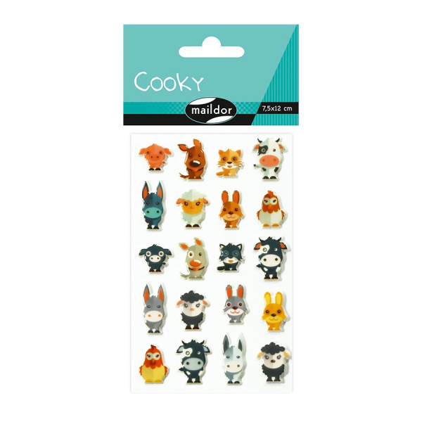 Stickers 3D - Cooky - Thème animaux de la ferme