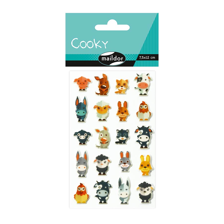 Stickers 3D - Cooky - Thème animaux de la ferme