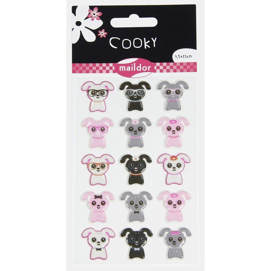 Stickers 3D - Cooky - Petits Chiens