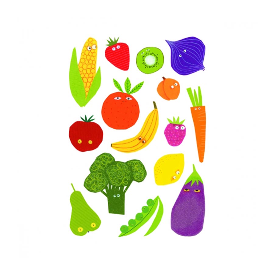 Gommettes Baby - Fruits et légumes - 87 pcs
