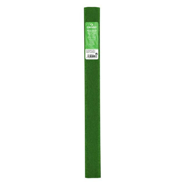 Papier crépon 32 g/m² - Vert fougère - 0,5 x 2,5 m