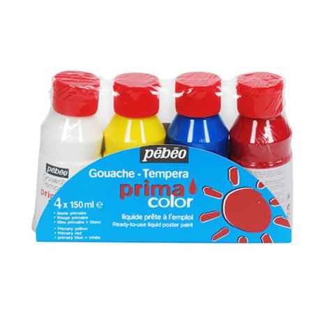 Primacolor liquide - Assortiment de 4 flacons de 150 ml - Couleurs classiques