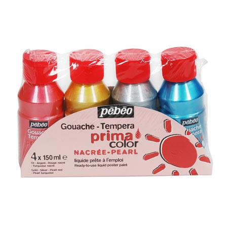 Primacolor liquide - Assortiment de 4 flacons de 150 ml - Couleurs nacrées