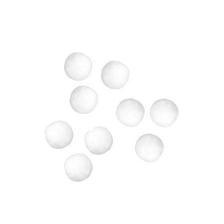 Pompons - Blanc - 0,7 cm - 70 pces