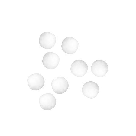 Pompons - Blanc - 0,7 cm - 70 pces