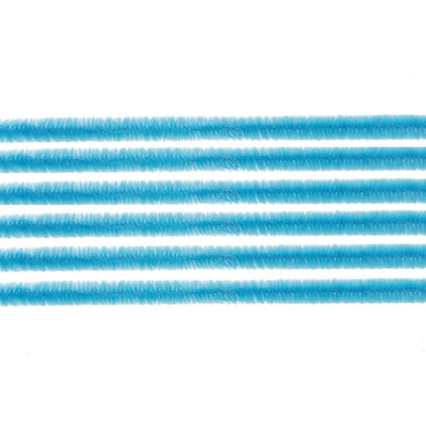 Fil Chenille - 50 cm - Bleu clair - 10 pcs