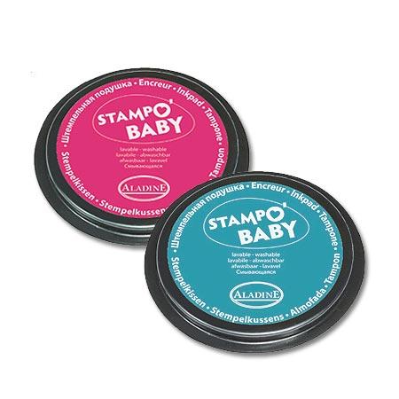Stampo' Baby - Set de deux maxi encreurs - Rose et turquoise