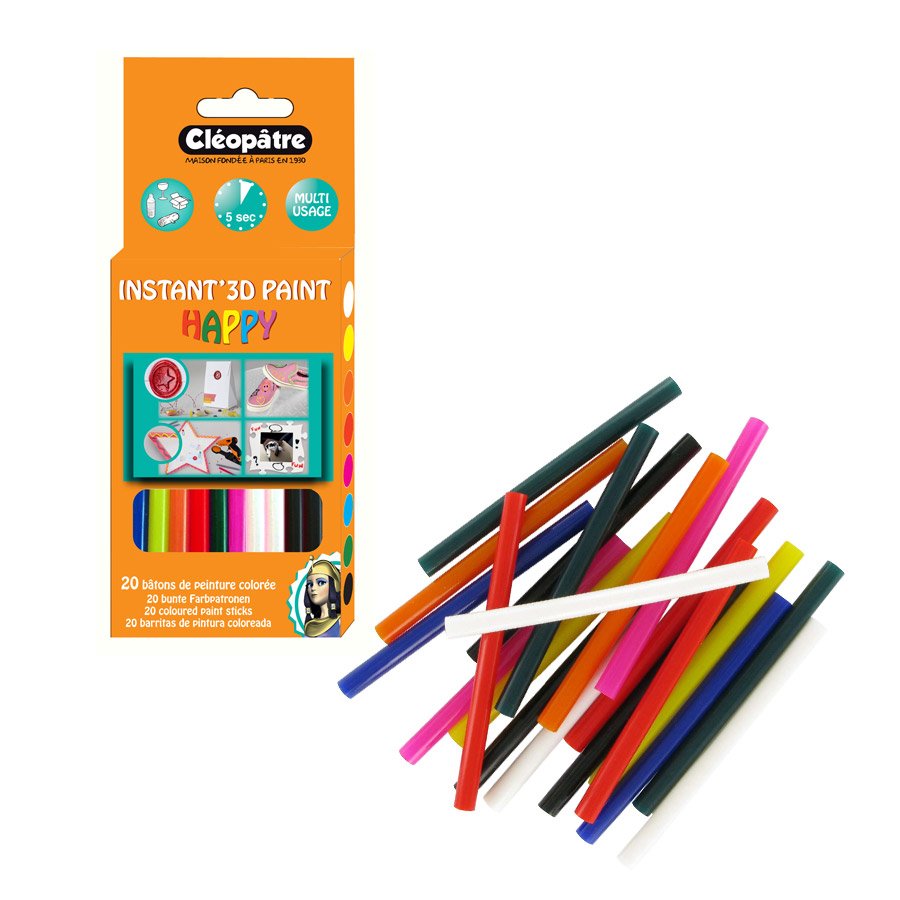 Bâtons de peinture pour mini pistolet à colle - couleurs assorties - 20 pcs