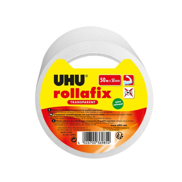 Rollafix - Ruban adhésif d'emballage - transparent - 5 cm x 50 m