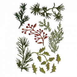 Thinlits set 11 pièces - Branchage multiples mini par Tim Holtz