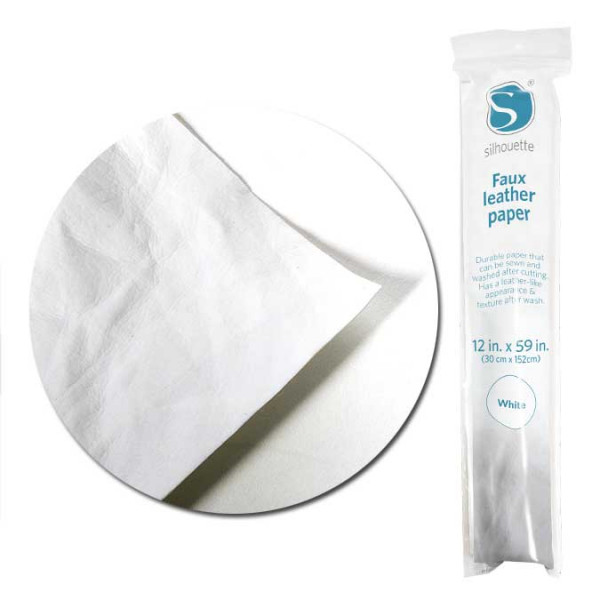 Papier effet faux cuir - blanc - 30,5 cm x 152 cm