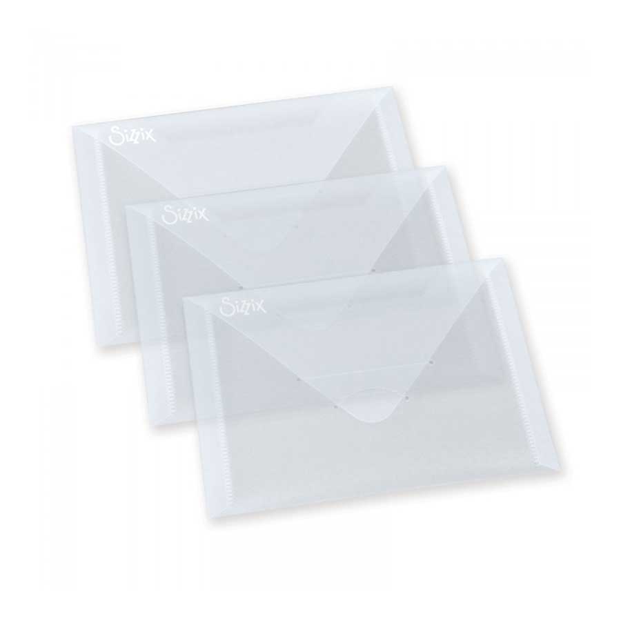 Pack de 3 enveloppes en plastique transparent