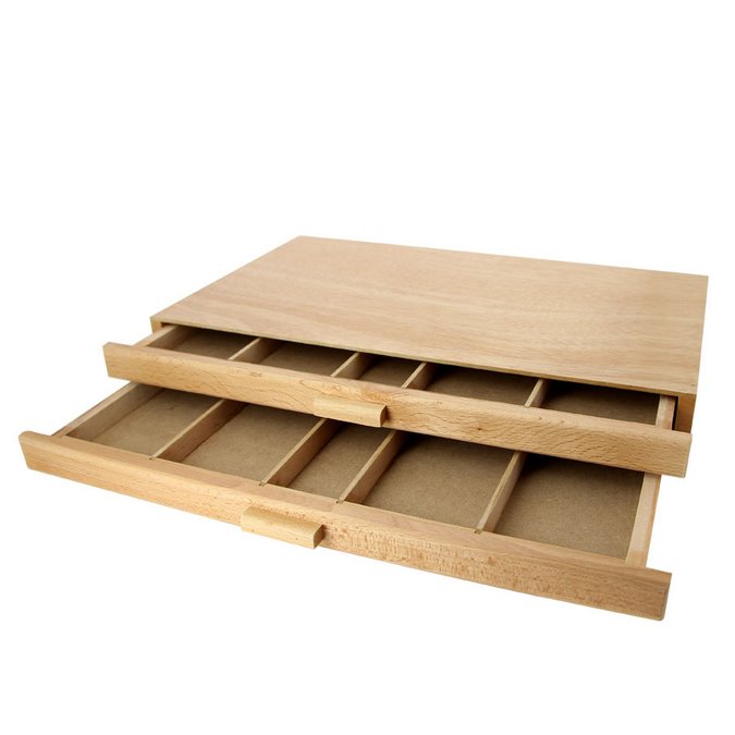 Boite de rangement en bois 2 tiroirs - Scrapmalin