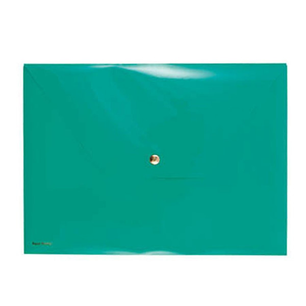 Pochette avec bouton pression - Vert - 33 x 24 cm