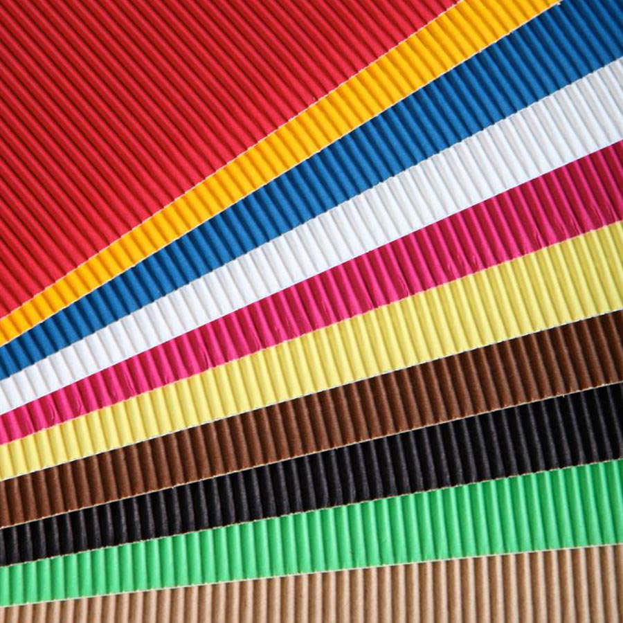 Carton ondulé - 50 x 35 cm - 15 couleurs