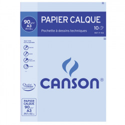 Papier calque 90g A3 pochette de 10 feuilles