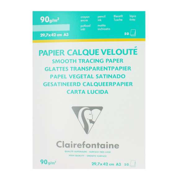 Papier calque supérieur bloc de 50 feuilles 90g