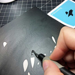 Cardstock adhésif - 30,5 x 30,5 cm - blanc