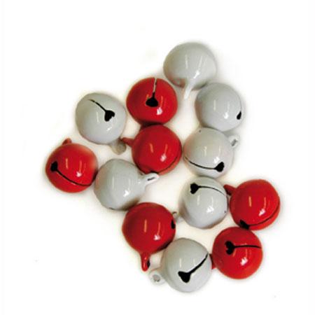 Grelots rouges & blancs - 1,8 cm