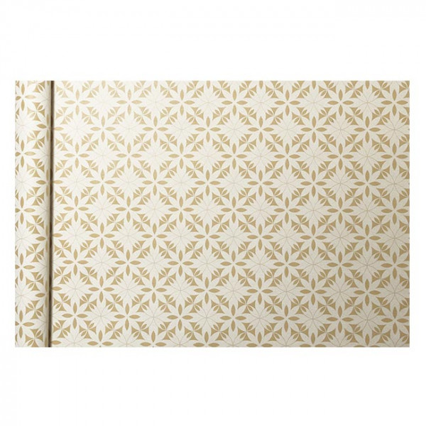 Papier kraft fleurs blanches - 70 g/m² - 0,35 x 5 m