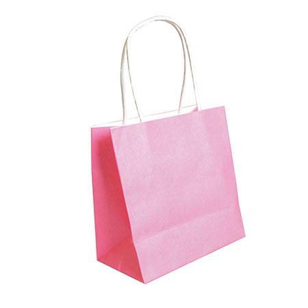 Sac en kraft - 15 x 15 x 8 cm- Rose