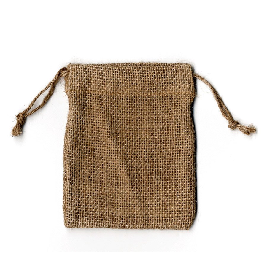 Sachet en jute - 9 x 11,5 cm - 4 pcs