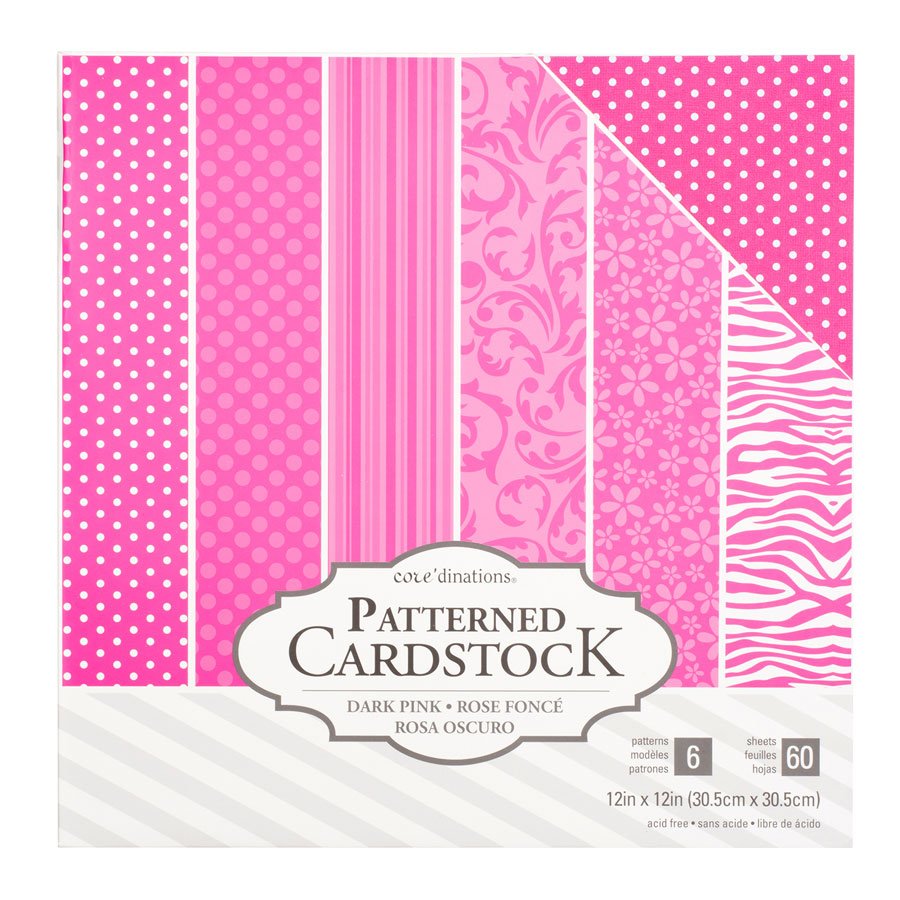 Core'dinations - Cardstock à motifs - rose foncé - 60 feuilles