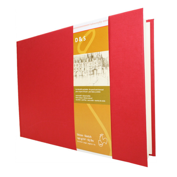 Livre à croquis format paysage couverture rouge 140g/m²