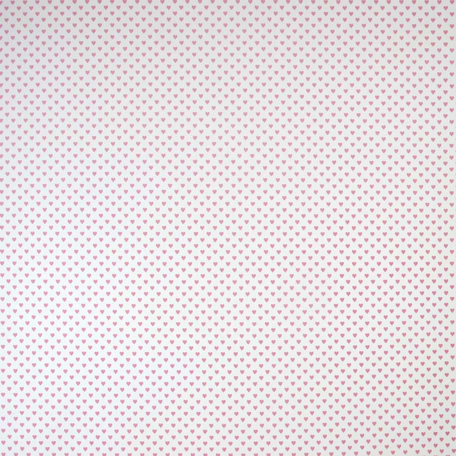 Papier - Blanc / cœurs rose - 30,5 x 30,5 cm