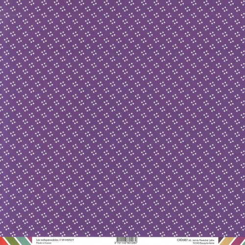 Papier recto-verso - violet / pois & étoiles