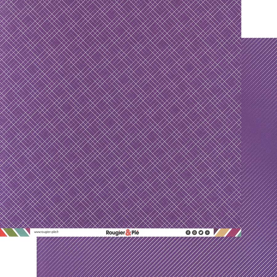 Papier recto-verso - violet / géométrique