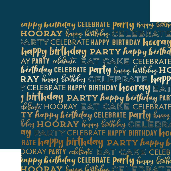 Happy Birthday Foil - Navy Happy Birthday
Gold Foil