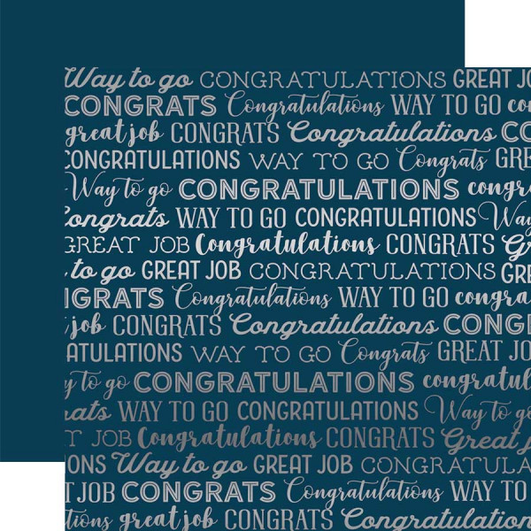 Congrats Foil - Papier Navy Congrats
Silver Foil