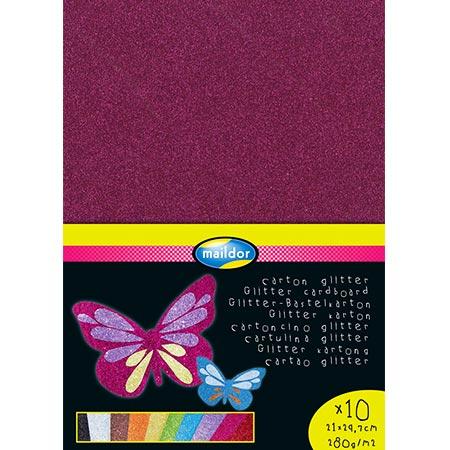 Carton Glitter - Multicolore - 21 x 29,7 cm - 10 feuilles