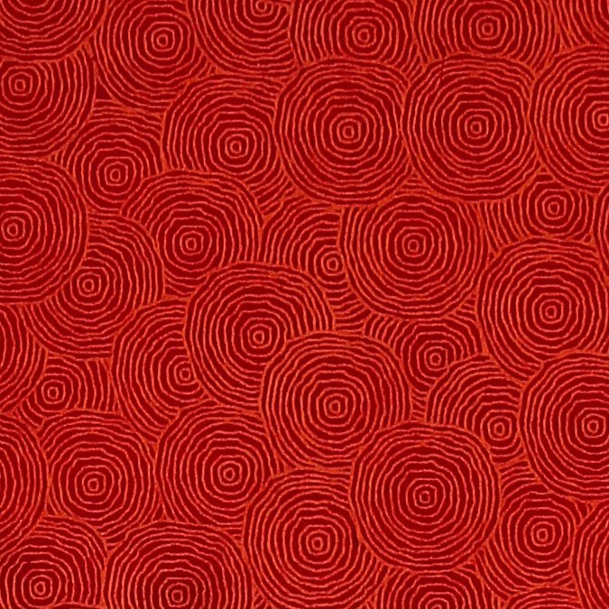 Papier Lokta Imprimé - Ronds dans l'eau - 50 x 75 cm - Rouge