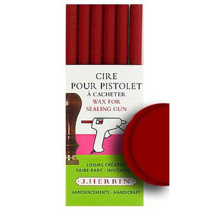 6 Bâtons de cire pour pistolet - Cerise