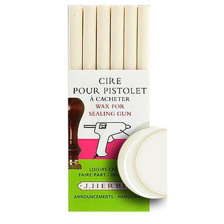 6 Bâtons de cire pour pistolet - Extra blanc