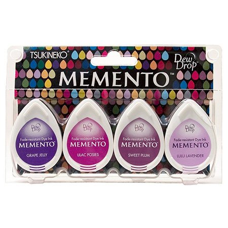 Assortiment de 4 encreurs Memento Dew Drop - Juicy Purples