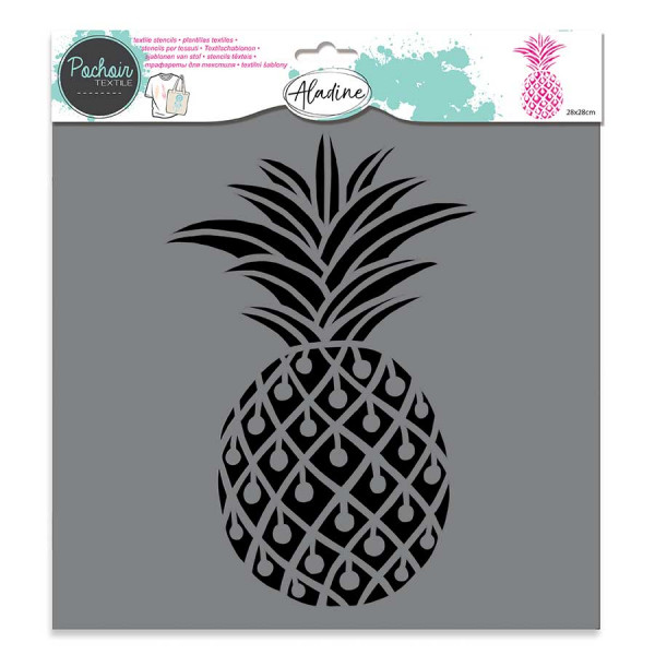 Pochoir textile Ananas - 28 x 28 cm