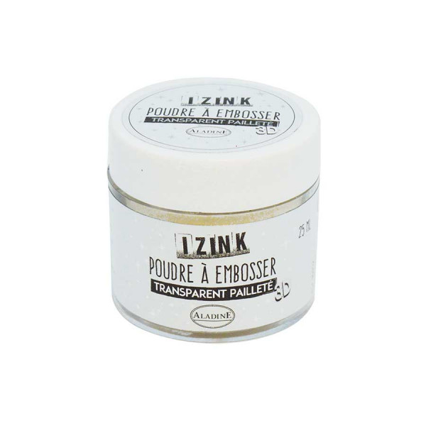 Poudre à embosser - Transparent pailleté - 25 ml