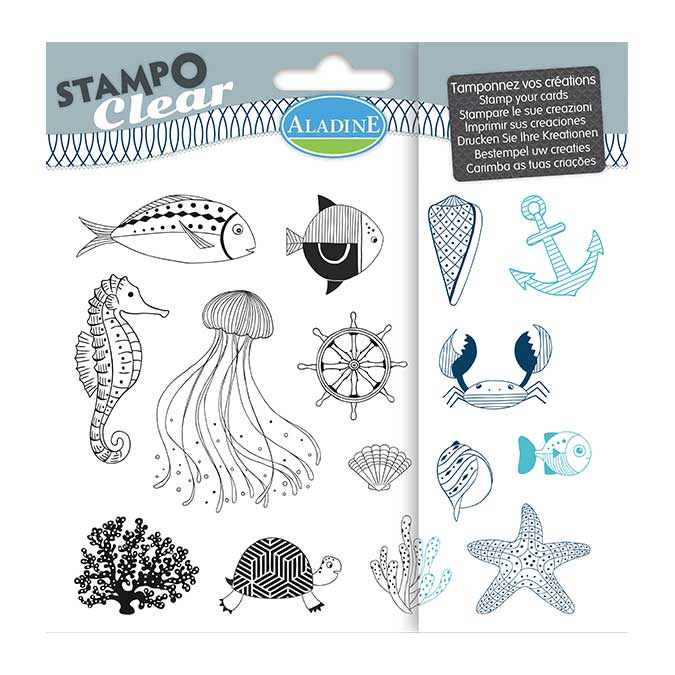 Stampo Clear Poisson - Set de 15 tampons