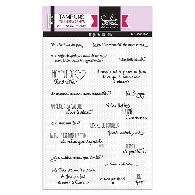 Set de 19 Tampons transparents Les jolies citations