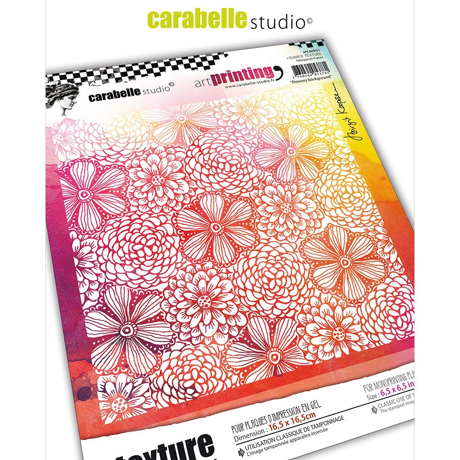 Tampon en Caoutchouc avec Texture en Forme Rectangulaire de Carabelle Studio Art Printing pour Plaques en Gel Monoprint Lettres 
