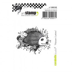 Tampon Cling - Poisson / Lettres - Mini