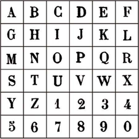 Set de tampons bois - Alphabet majuscule 2 - 0.7 x 1 cm