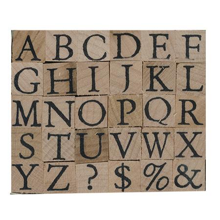 Tampon en bois Lettres et chiffres Minuscule - Artémio ref 10004054
