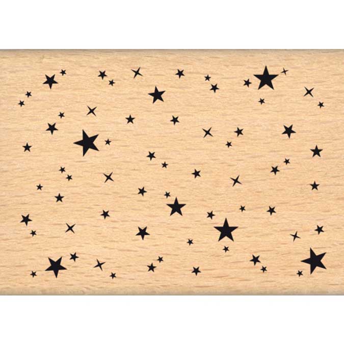 Capsule Janvier 2017 - Tampon bois - Ciel étoilé - 5 x 7 cm