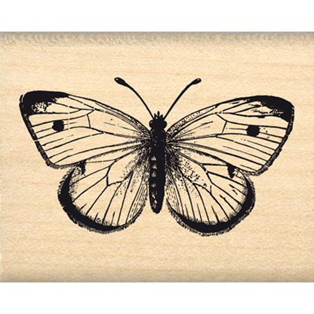Tampon bois - Envolée de Douceur - Joli Papillon - 4,3 x 2,5 cm