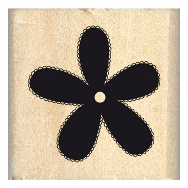 Chiffons & Dentelles - Tampon bois - Mini fleur unie - 3 x 3 cm