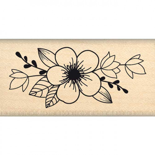 Envolée poétique - Tampon Bois - Harmonie fleurie - 3 x 6 cm